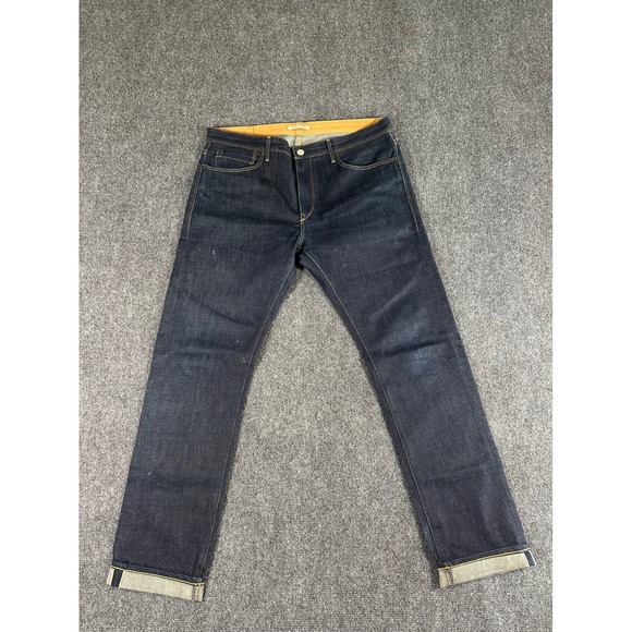 Levis Jeans Mens 34x32 Selvedged Dark Wash Slim Fit Denim Zip Fly Made in USA - Picture 6 of 16